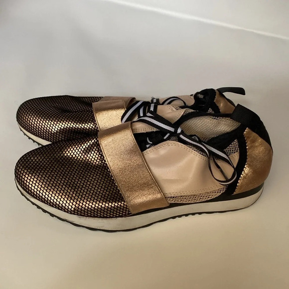 Steve Madden Rose‎ Gold Black Two Tome Kaison Size 8 Fashion Sneakers Pink Mesh - Picture 6 of 10